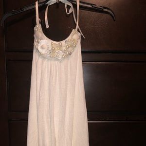 Rue 21 White Pearled Tank Top